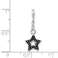 Sterling Silver Enameled Star Dangle Enhancer, 0.5" view 3