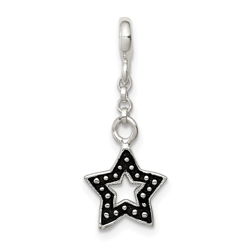 Sterling Silver Enameled Star Dangle Enhancer, 0.5"