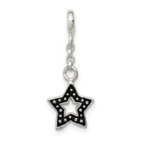 Sterling Silver Enameled Star Dangle Enhancer, 0.5" view 1