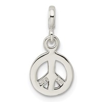 Sterling Silver Enameled Peace Symbol Enhancer view 4