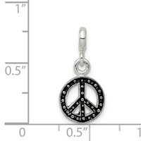 Sterling Silver Enameled Peace Symbol Enhancer view 3