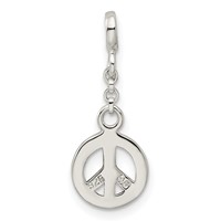 Sterling Silver Enameled Peace Symbol Dangle Enhancer - 0.5in view 4