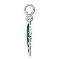 Sterling Silver Green Enameled Leaf Enhancer view 2