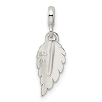 Sterling Silver Green Enameled Leaf Enhancer view 4