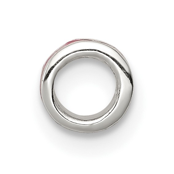 Sterling Silver Red Enameled Spacer Enhancer