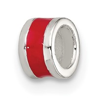 Sterling Silver Red Enameled Spacer Enhancer view 1