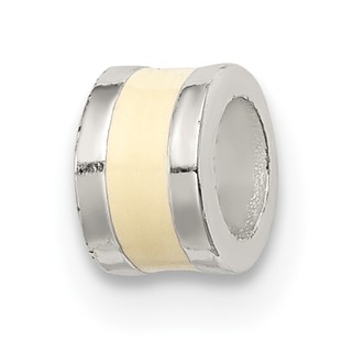 Sterling Silver Cream Enameled Spacer Enhancer