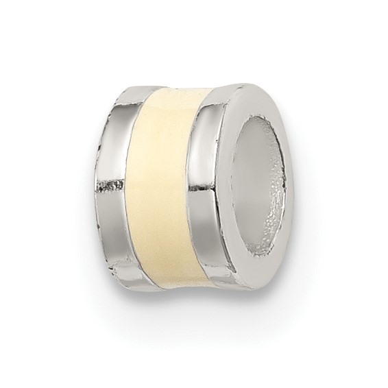 Sterling Silver Cream Enameled Spacer Enhancer
