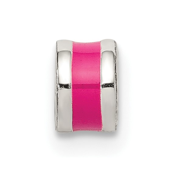 Sterling Silver Hot Pink Enameled Spacer Enhancer
