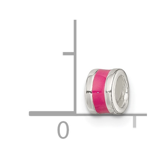Sterling Silver Hot Pink Enameled Spacer Enhancer