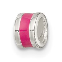 Sterling Silver Hot Pink Enameled Spacer Enhancer view 1