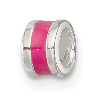 Sterling Silver Hot Pink Enameled Spacer Enhancer
