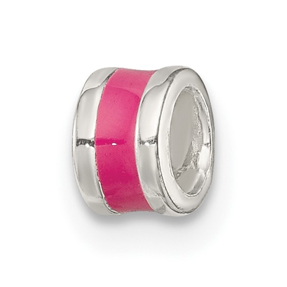 Sterling Silver Hot Pink Enameled Spacer Enhancer