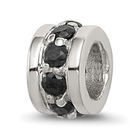 Sterling Silver Black CZ Spacer Enhancer view 1