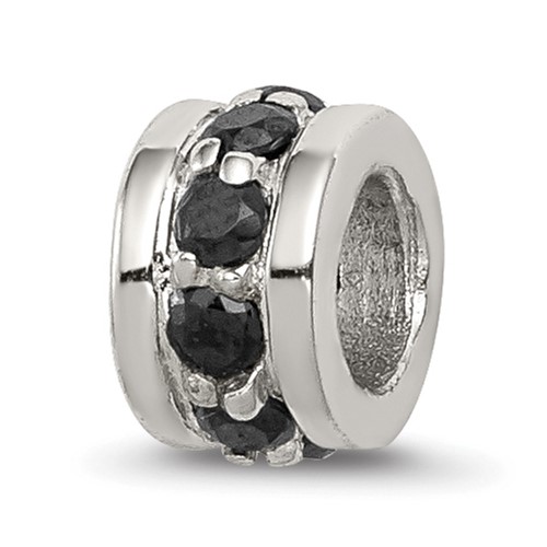 Sterling Silver Black CZ Spacer Enhancer