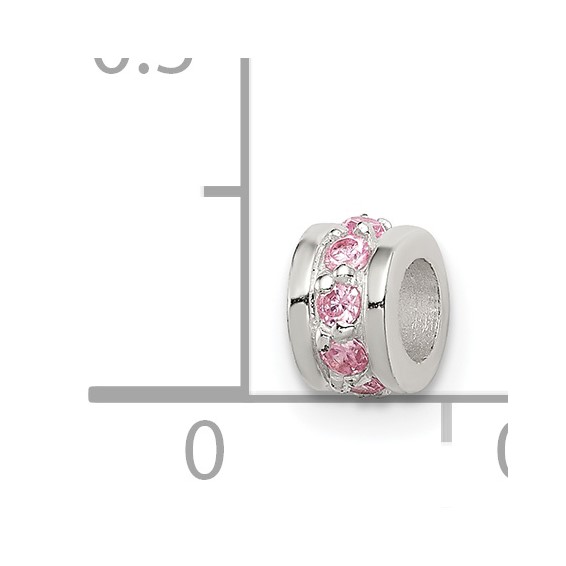 Sterling Silver Pink CZ Spacer Enhancer