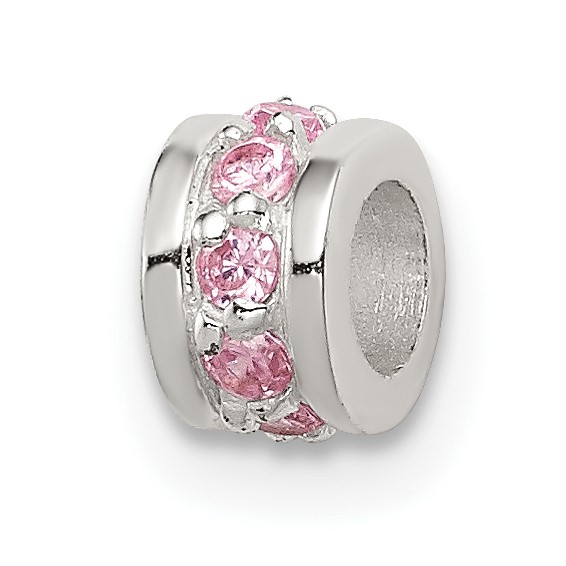 Sterling Silver Pink CZ Spacer Enhancer