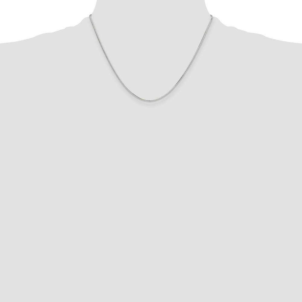Sterling Silver Polished 1mm Octagonal Snake Chain (QOS030-18)