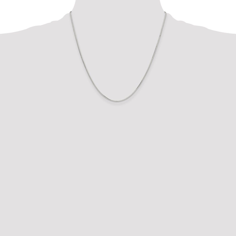 Sterling Silver Polished 1mm Octagonal Snake Chain (QOS030-20)