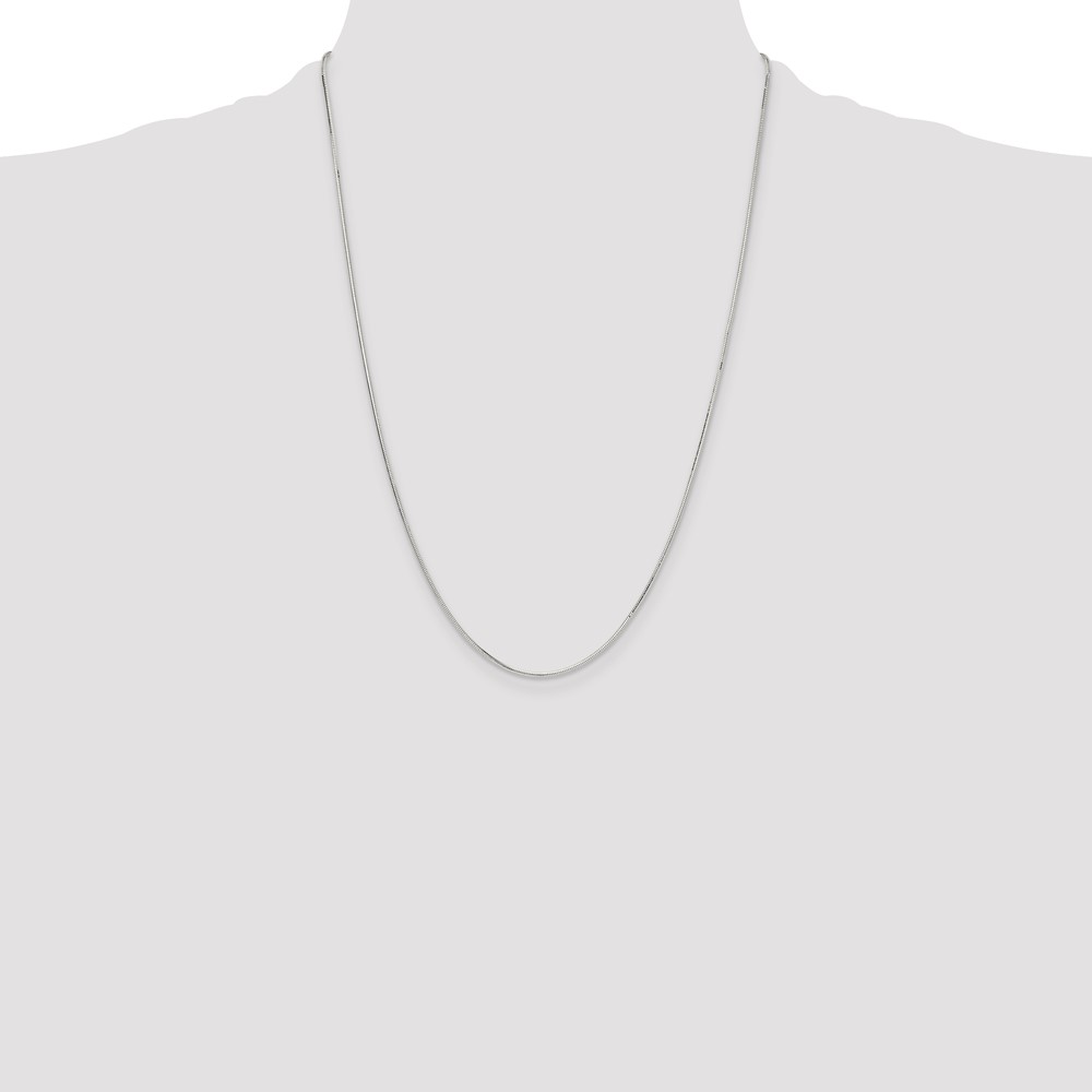 Sterling Silver Polished 1mm Octagonal Snake Chain (QOS030-24)