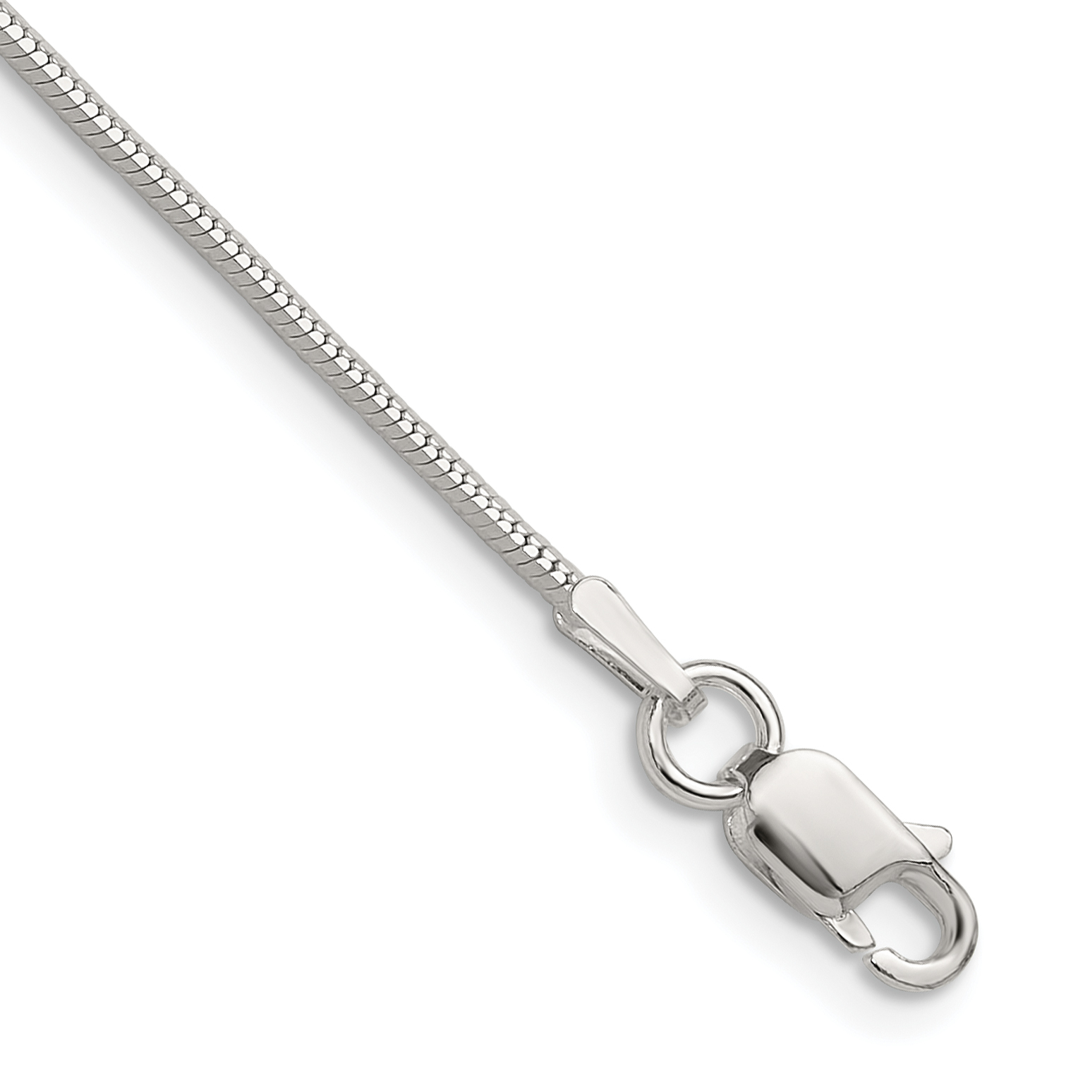 Sterling Silver Polished 1mm Octagonal Snake Chain (QOS030-16)