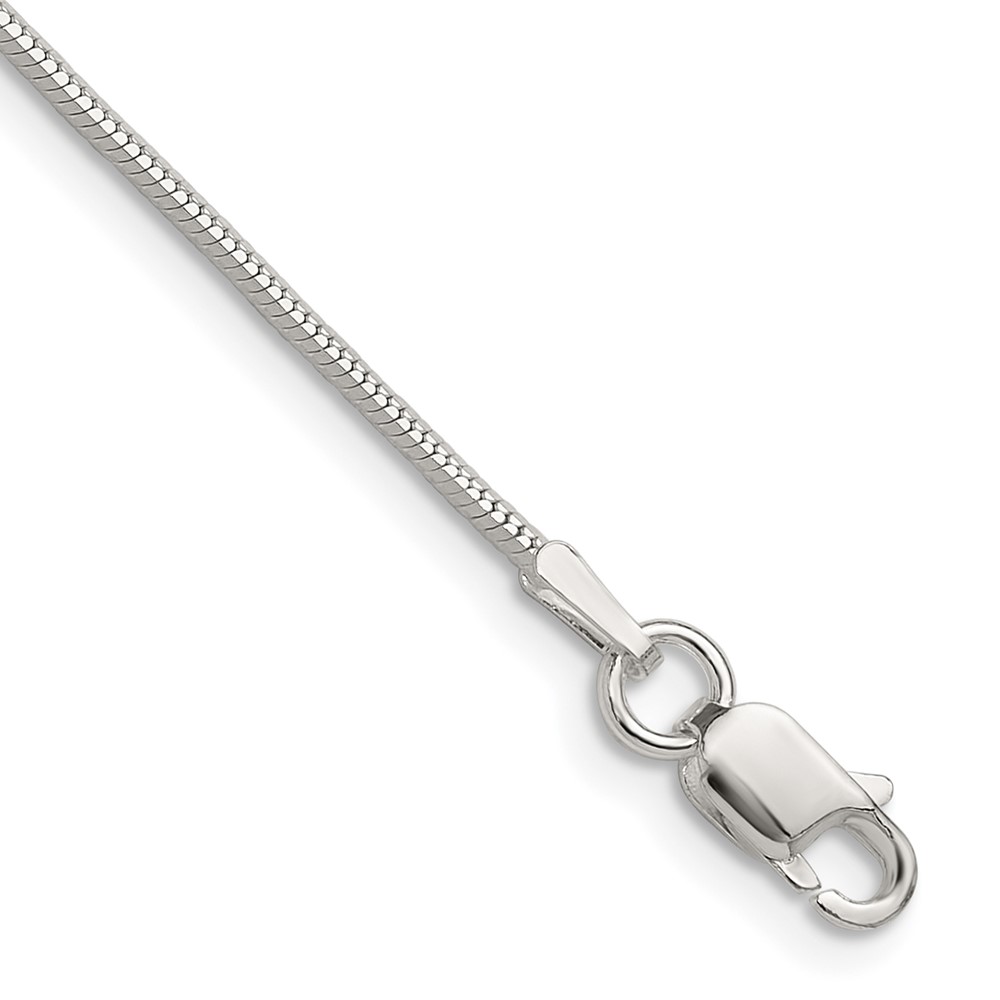 Sterling Silver Polished 1mm Octagonal Snake Chain (QOS030-16)