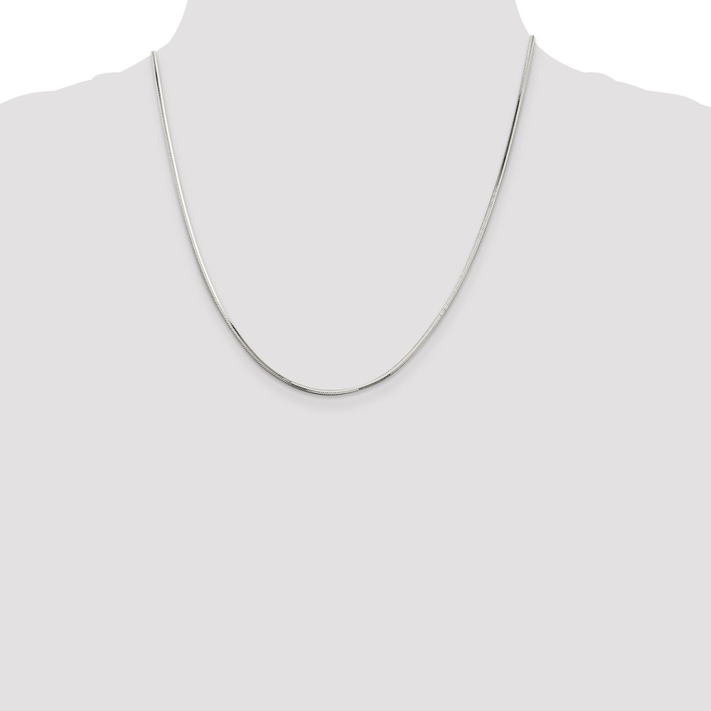 Sterling Silver 1.65mm Octagonal Snake Chain (QOS050-20)