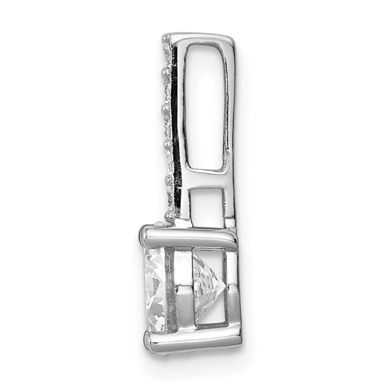 Sterling Silver Rhodium-plated CZ Pendant