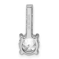 Sterling Silver Rhodium-plated 7mm CZ Pendant view 4