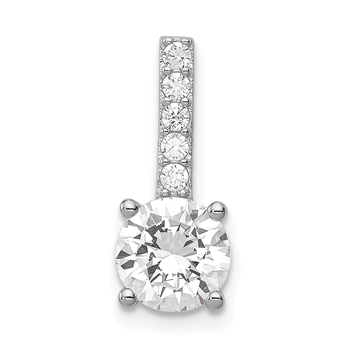Sterling Silver Rhodium-plated CZ Pendant (QP1102)