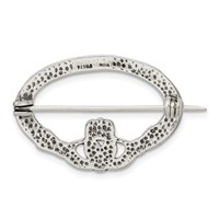 Sterling Silver Antiqued Claddagh Pin view 4