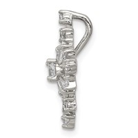 Sterling Silver Rhodium-plated CZ Snowflake Slide view 2