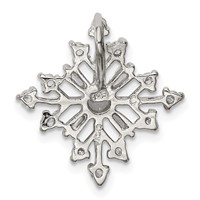 Sterling Silver Rhodium-plated CZ Snowflake Slide view 4