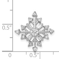 Sterling Silver Rhodium-plated CZ Snowflake Slide view 3