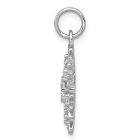 Sterling Silver Rhodium-plated CZ Snowflake Charm view 2