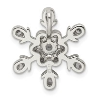 Sterling Silver Rhodium-plated CZ Snowflake Chain Slide view 4