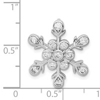Sterling Silver Rhodium-plated CZ Snowflake Chain Slide view 3