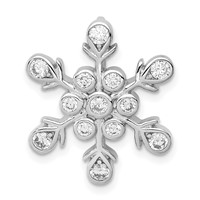 Sterling Silver Rhodium-plated CZ Snowflake Chain Slide view 1
