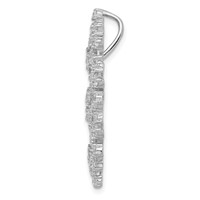 Sterling Silver Rhodium-plated CZ Extra-Large Starburst Snowflake Chain Slide view 2