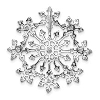 Sterling Silver Rhodium-plated CZ Extra-Large Starburst Snowflake Chain Slide view 4