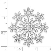 Sterling Silver Rhodium-plated CZ Extra-Large Starburst Snowflake Chain Slide view 3