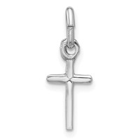 Sterling Silver Rhodium-plated Cross Charm view 4