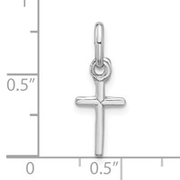 Sterling Silver Rhodium-plated Cross Charm view 3