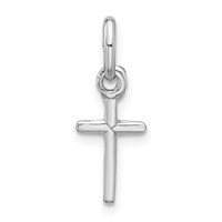 Sterling Silver Rhodium-plated Cross Charm view 1