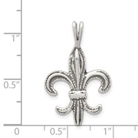 Sterling Silver Antiqued Fleur De Lis Charm view 3