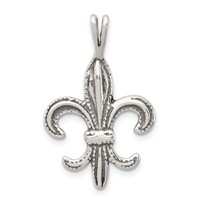 Sterling Silver Antiqued Fleur De Lis Charm view 1