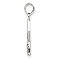 Sterling Silver Rhodium-plated CZ Cut-out Star Pendant view 2
