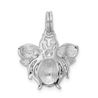 Sterling Silver Rhodium-plated Blue Green & Yellow Enamel Bee Charm view 4