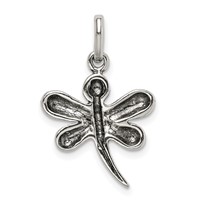 Sterling Silver Antiqued Dragonfly Pendant view 4