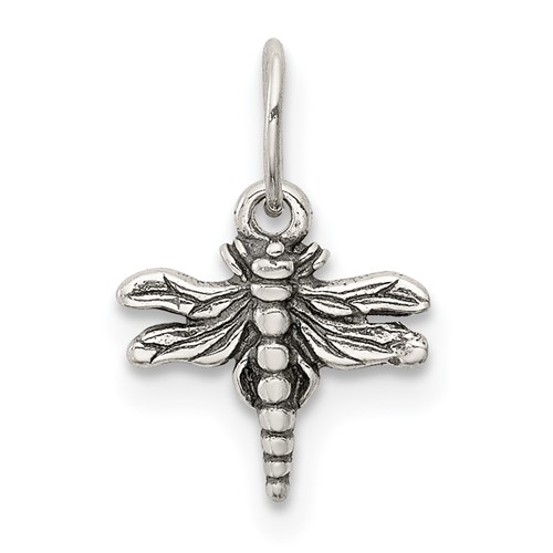Sterling Silver Antiqued Dragonfly Charm